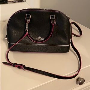 Black, white and pink Coach purse